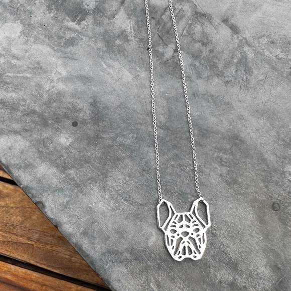 *SOLD*Silver French Bull Dog Necklace - Picture 1 of 2